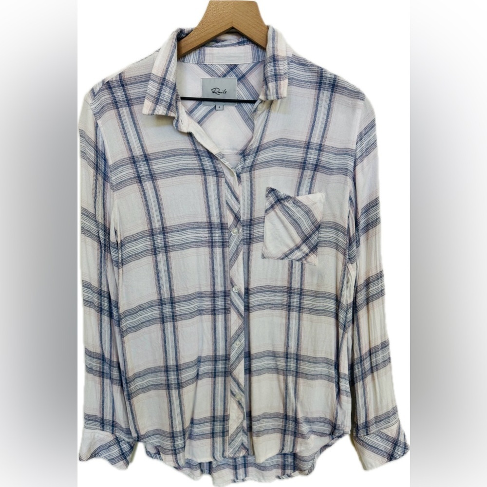 Women’s Rails Flannel Button Down Shirt Size Small/pink blue white